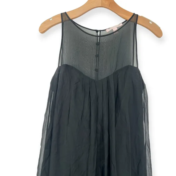 Y2K Rebecca Taylor S 4 Ruffle Applique Sheer Mini Dress Gothic Chic Romantic - Image 4