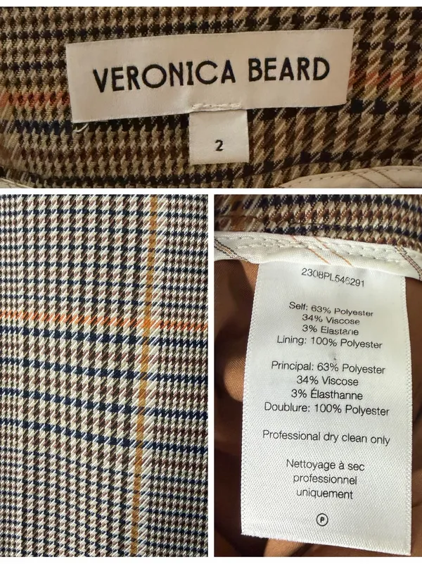 Veronica Beard Tonelli Plaid High Rise Wide Leg Pants Size 2 - Image 7