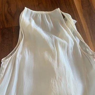 cream silk ruffled tunic - Image 10
