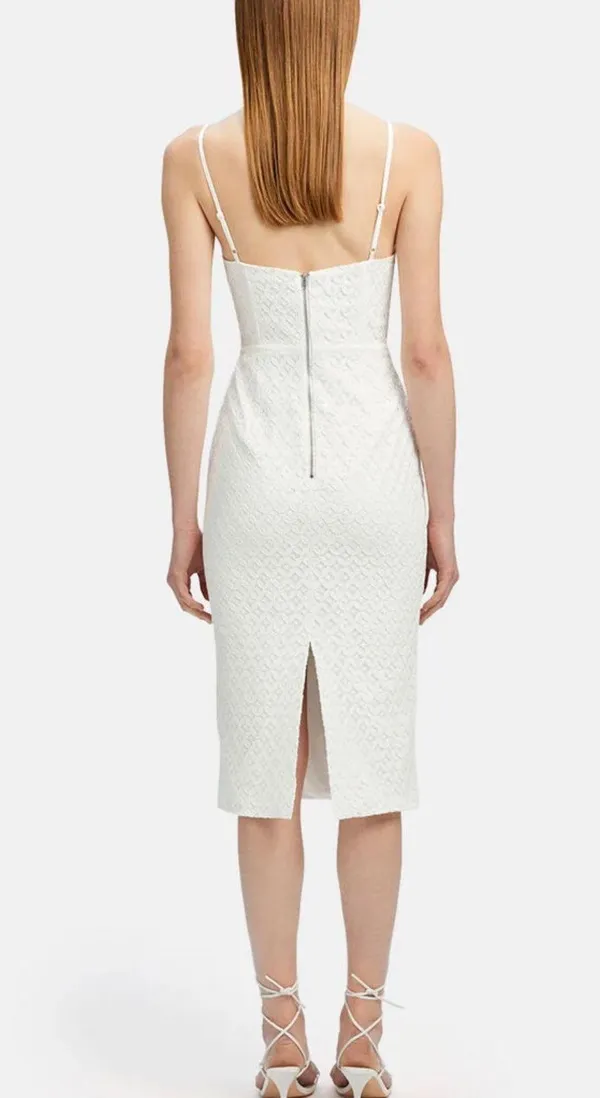 Bardot Charley Midi Lace Dress In Orchid White - Image 2