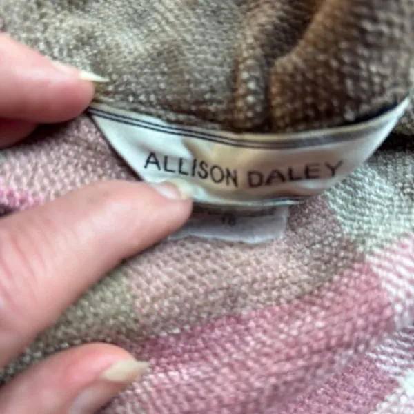 Allison Daley Women's Size 16 Plaid Shacket Button Front Shirt Jacket Pink Brown - Image 8