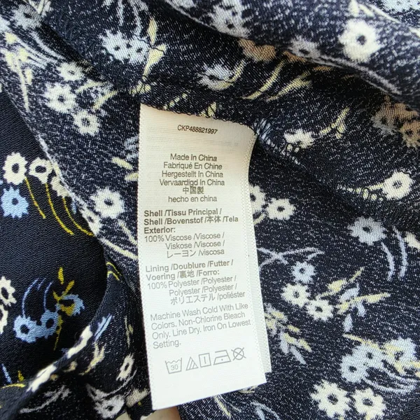 Madewell Seamed Flutter Sleeve Maxi Dress Navy Floral V-Neck NU512 Size 0 - Image 6
