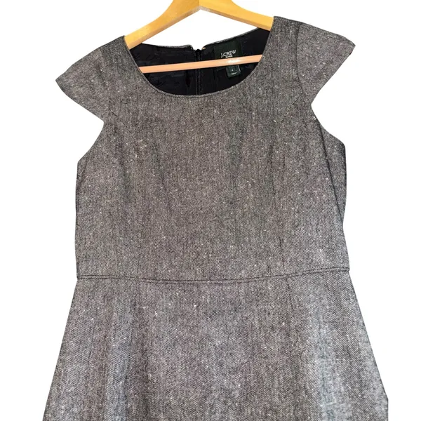 J Crew Tweed Wool Blend Sheath Dress Womens 2 Work Business Career‎ Suiting Fall - Image 2