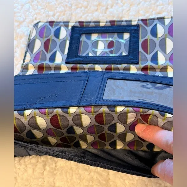 Vera Bradley Blue Quilted Fabric Clutch Pocket Book Wallet - Image 4
