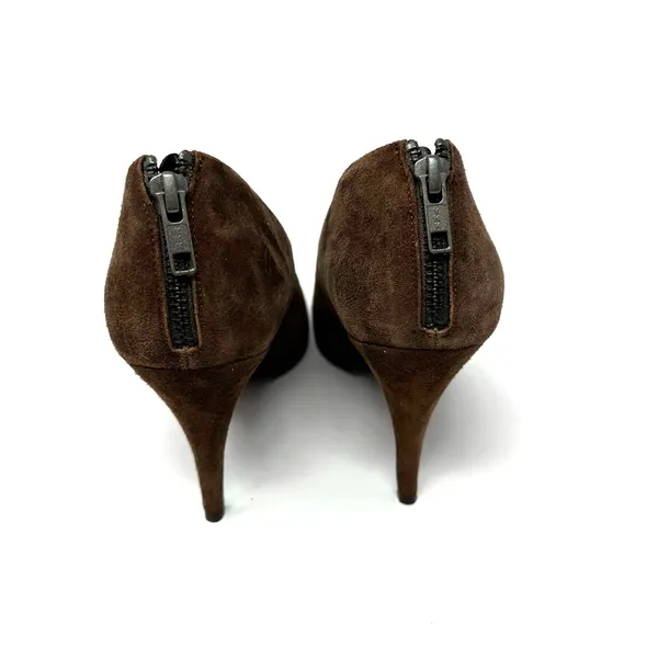 J. Crew size 9.5 heeled booties brown suede leather made in‎ italy 28668 - Image 4