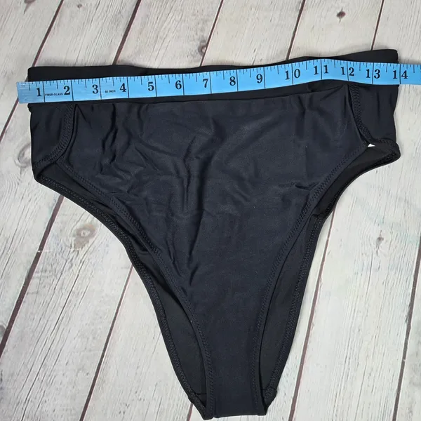 Aerie‎ Bikini Bottom High Cut Cheeky Banded Black L - Image 9
