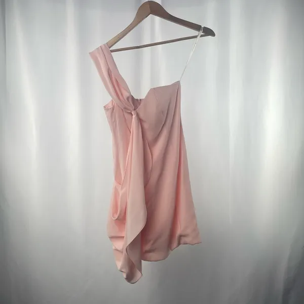 Shoshanna One Shoulder Draped Mini‎ Dress in Pink Size 0 - Image 5