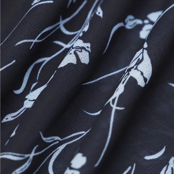 RIHOAS Navy Floral Sweetheart Neck Midi Dress - Image 7
