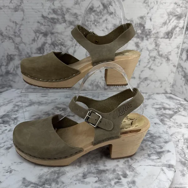 Lotta From Stockholm Highwood Mary Jane Clogs Size 41 EU 9.5 US Taupe Nubuck - Image 7