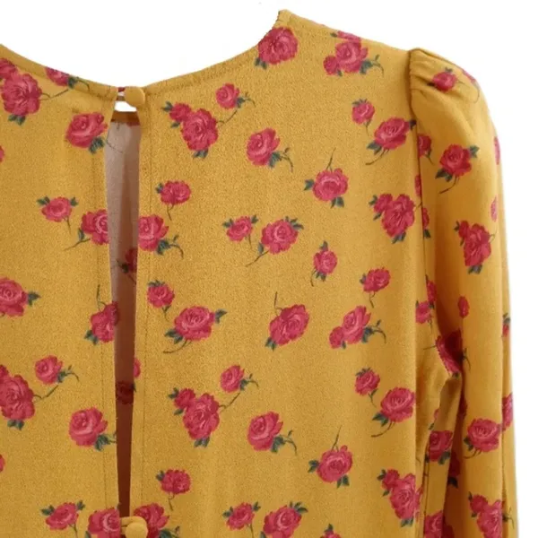 NWT Reformation Josephine in Yellow Amelia Vintage Rose Floral Midi Dress 10 - Image 6