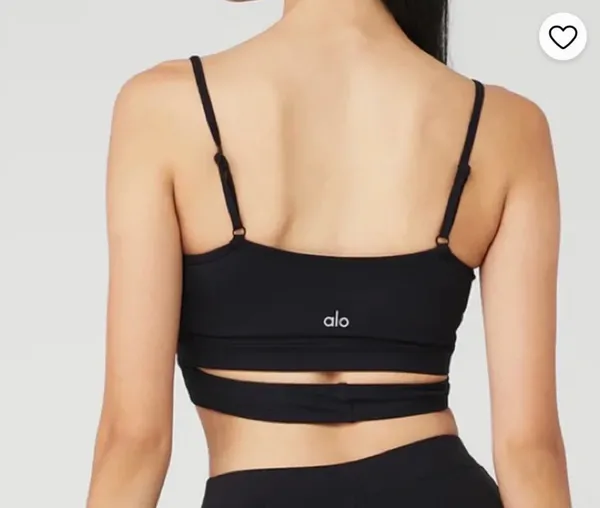 Alo Yoga Airbrush Enso Black Cool Crossover Bra - Image 3