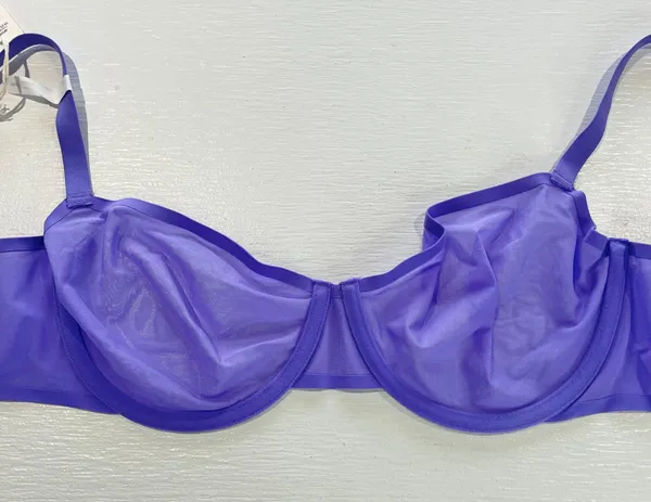 New Aerie SMOOTHEZ Mesh Unlined Underwire Balconette Bra Purple Size 34DDD - Image 10