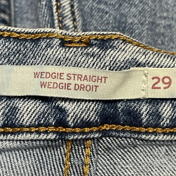 Levi's Wedgie Straight Women's Blue Medium Wash High Rise Denim Jeans Size 29 - Image 4
