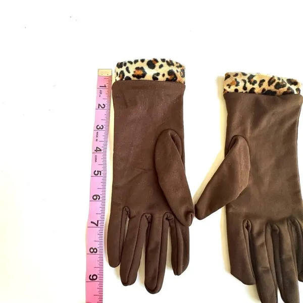 Chilly Jilly brown leopard trim gloves - Image 6