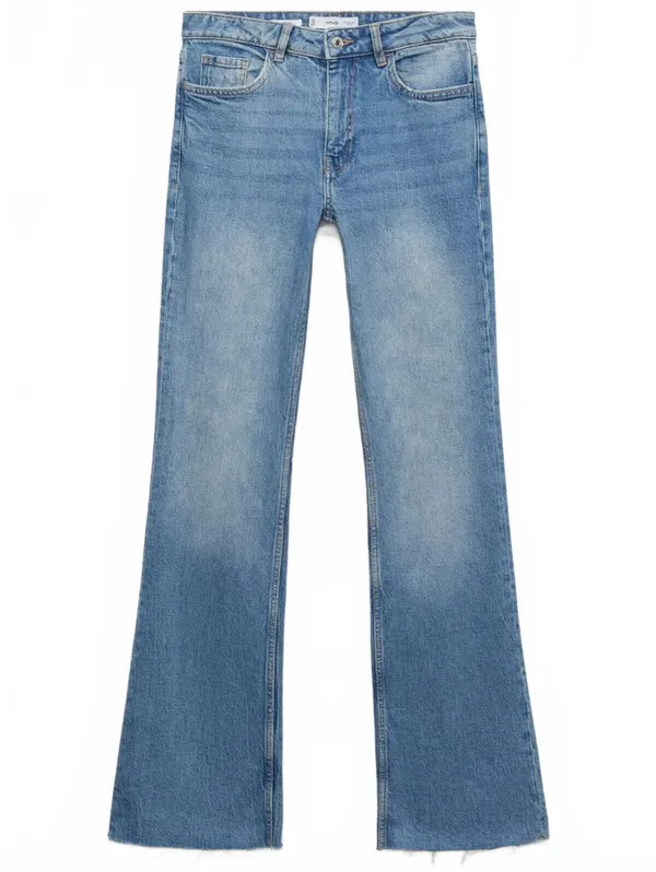 Mango Fiona Flared Mid-Rise Jeans NWT Medium Blue Size 0 (EUR 32) - Image 5