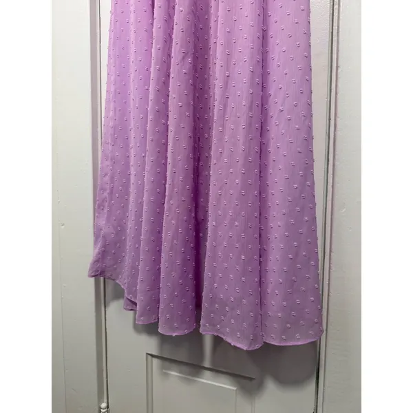 Express x Rocky Barnes Lilac Swiss Dot Sheer Kimono Dress XS - Image 7