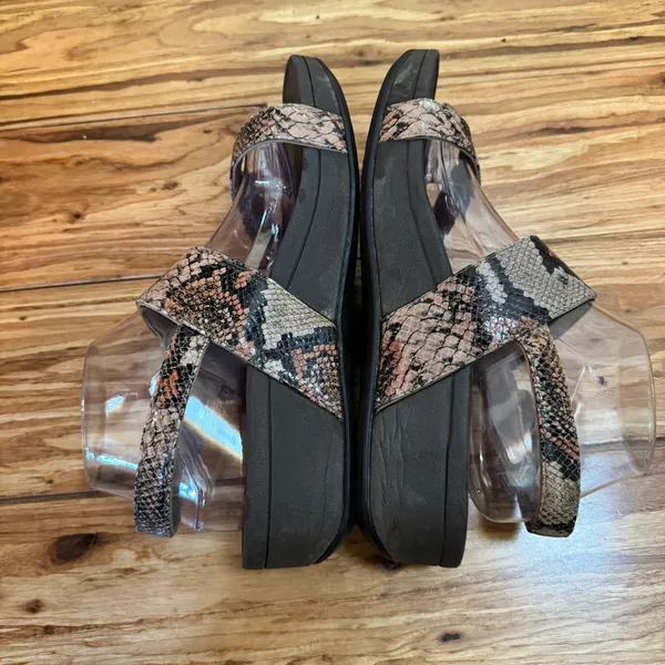 Vionic Brown Pacific Bolinas Slingback Snakeskin Leather Slip On Women’s‎ Size 9 - Image 4