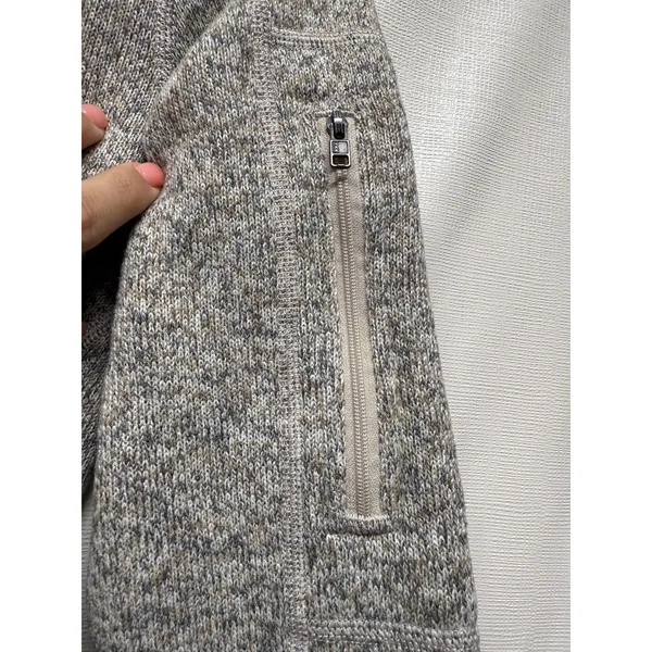 Patagonia Better Sweater Women‎ Sz S Beige/Gray 1/4 Zip Fleece Jacket Pullover - Image 4