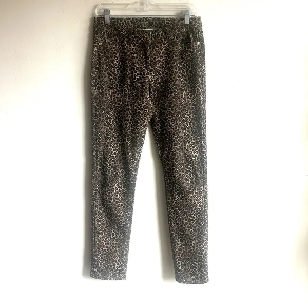 J. McLaughlin Lexi Leopard Print Straight Leg Jeans Size 6 - Image 3