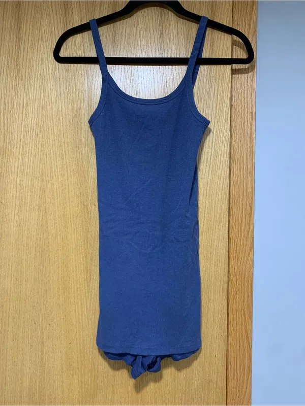 Florence Sunburst Rib Cami Dress in Blue - Size Small - Image 2
