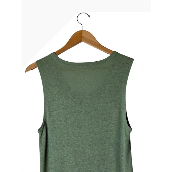 Aerie Tank Dress Women XXS Olive Green Linen Blend Midi High Low Athleisure - Image 5
