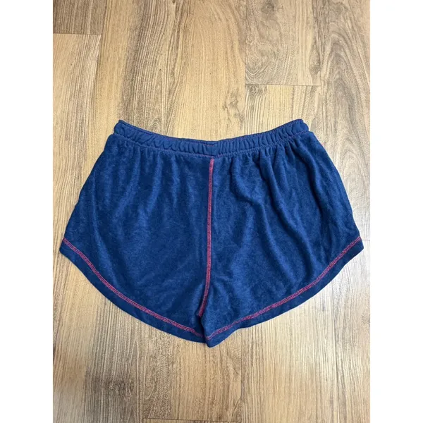 Free People Intimately Gimme More Terry Shorts Blue Red Retro 60s - Image 3