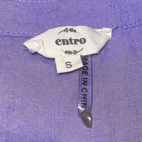Entro Womens Tunic Tank Top Sleeveless Embroidered Floral‎ V Neck Purple Small - Image 6