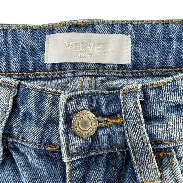 Vervet 90s Dad Jean | Size 24 | Super High Rise | Distressed‎ Denim Straight Leg - Image 4