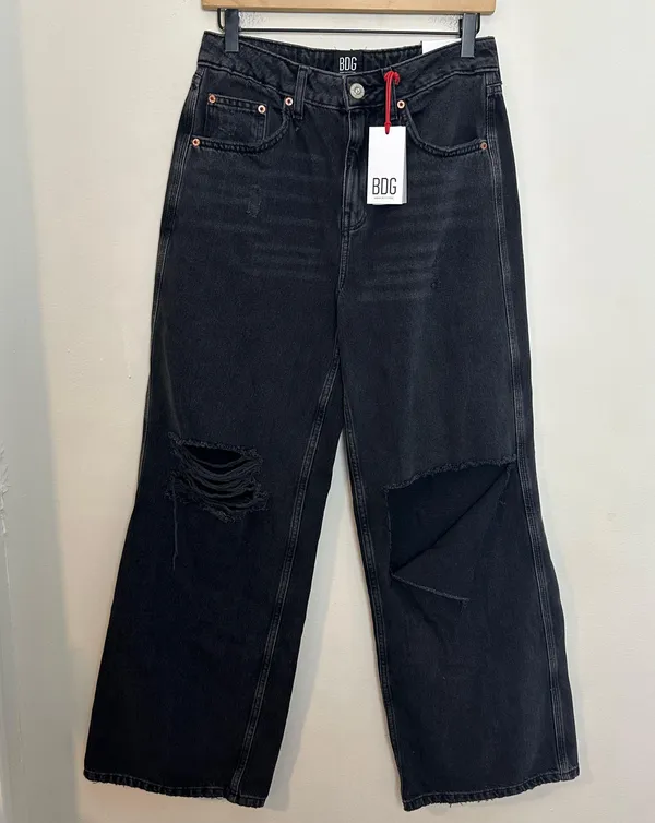 NWT - Urban Outfitters Puddle High Waist Denim Wide Leg Jean Goth Grunge - Image 3