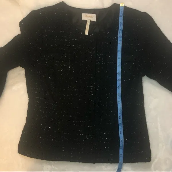 Laundry by Shelli Segal Black Metallic Tweed Blazer - Image 13