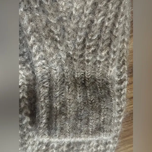 Abercrombie & Fitch Sweater Beige Tan Alpaca Blend Crop Cable Knit Sz Xs - Image 3