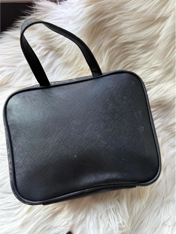 Versace Parfums Black and Brown Logo Cosmetic Bag - Image 7