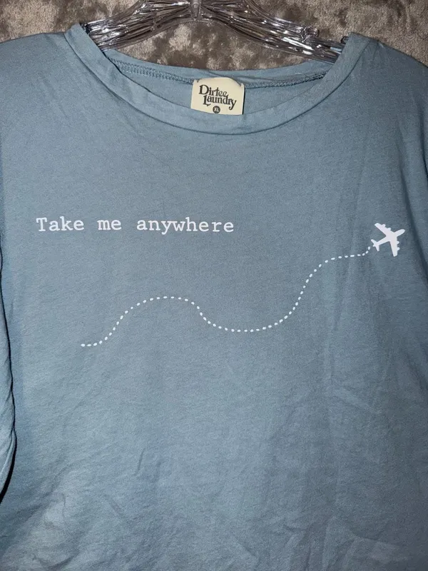 Dirtee Laundry Take Me Anywhere Long Sleeve Crop Top XL Blue - Image 4