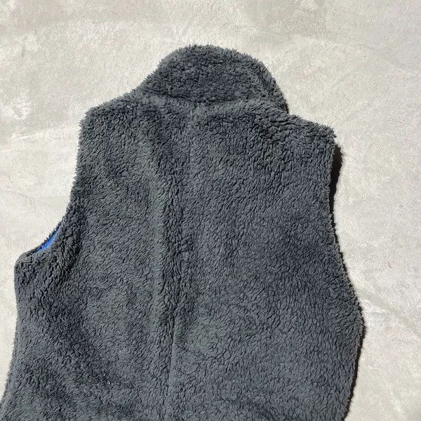 Vtg Patagonia Reversible Fleece Zip Up Sherpa Pile Vest Blue Grey Women's SZ S - Image 7