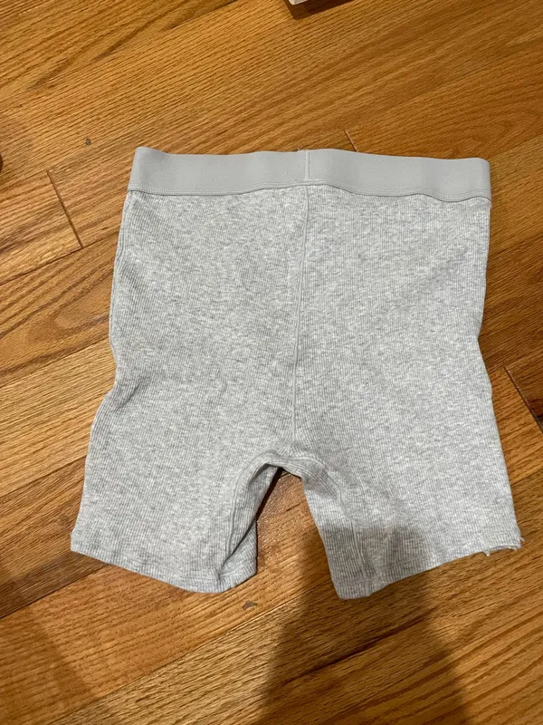 SKIMS Boxer Cotton Rib Shorts Light Heather Grey S - Image 3