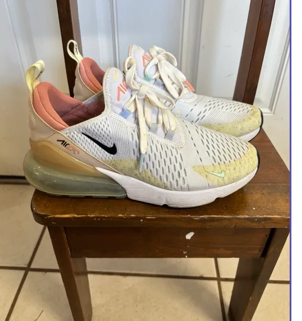 Nike Size 8 Air Max 270 White Sanddrift lace up sneakers. Designed for Running - Image 2
