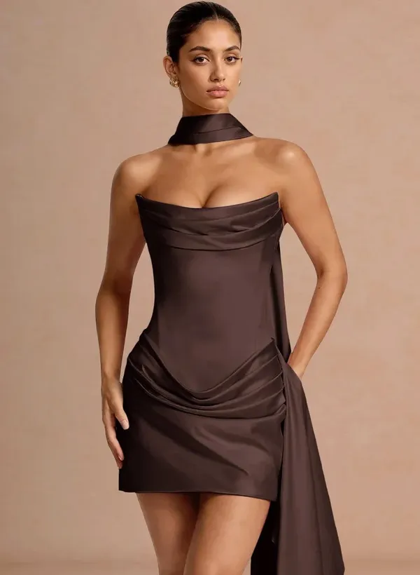 House Of CB Maude Truffle Mini Dress - Image 2