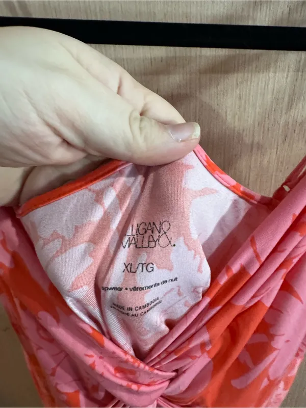 Gilligan & O'Malley Coral Orange and Pink Floral Chemise - Image 3
