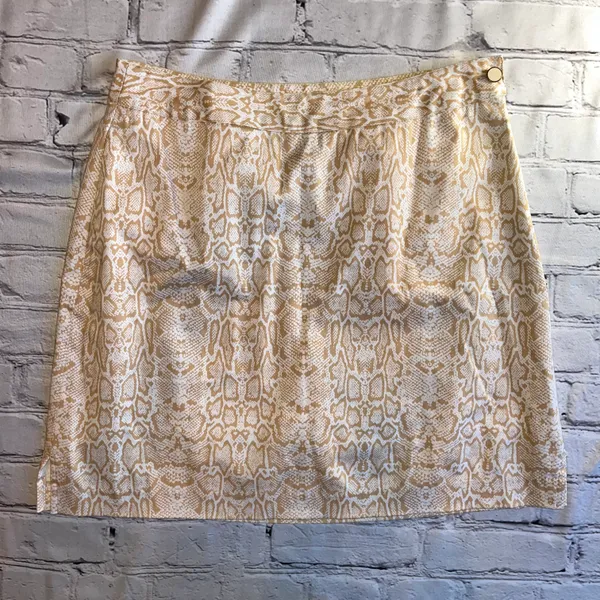 E.P. Pro Skort Tennis Golf Shorts Skirt Gold Snakeskin Print Size 6 - Image 6