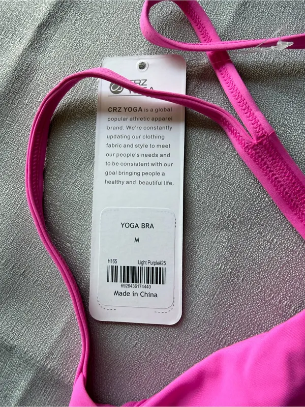 CRZ Yoga NEW Women's Bright Pink Yoga Bra Size Medium #260226 - Image 2