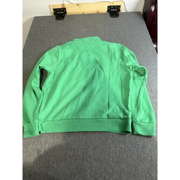 Pink Victorias Secret NWT Logo Green Quarter Zip Sweatshirt Sz L - Image 9