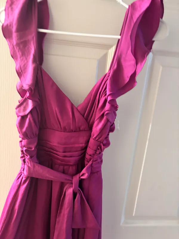 Boutique Magenta Satin Mini Dress - Image 2