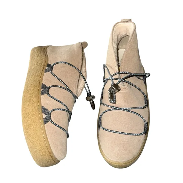NEW Free People Snowdrop Micro Genuine Shearling Boot 9M, DUST BUNNY SUEDE - Image 8
