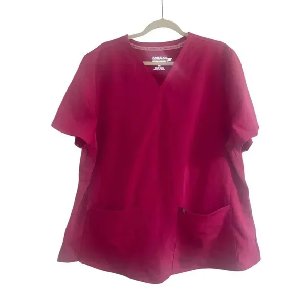 ✨Fabletics Method Flex 2-Pocket Scrub Sz 2X Pink Top✨ - Image 6