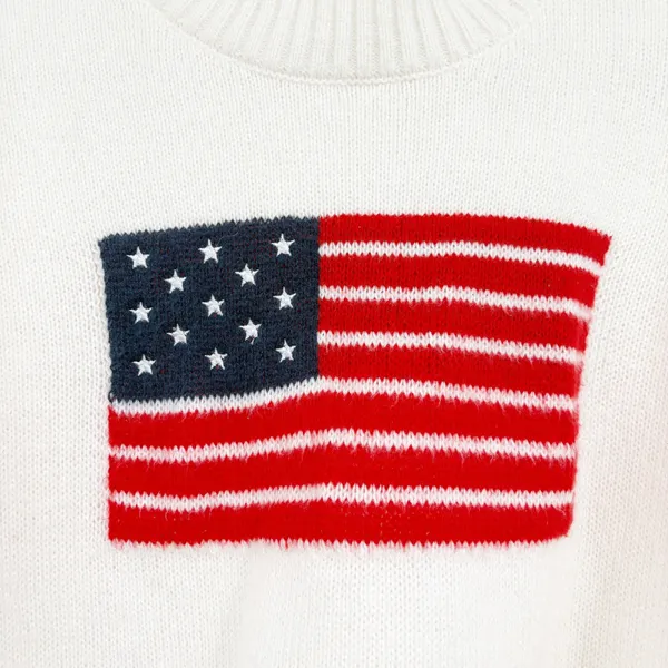 Womens 4th of July American Flag Americana Preppy Knit Pullover Sweater Size XL‎ - Image 2