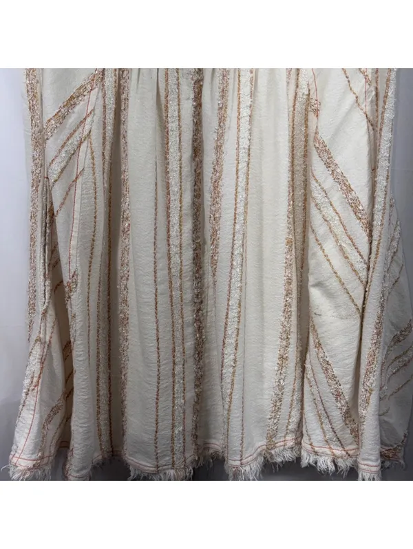 Free People White Embroidered Fringe Sleeveless Mini Dress Women’s Medium Boho - Image 3