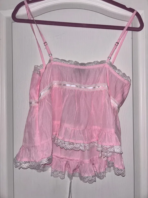 Edikted Lace Babydoll Pink Top - Image 2