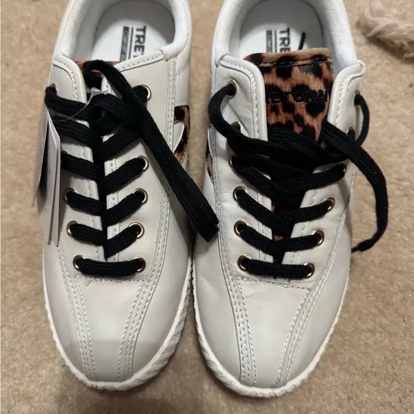 NWT Tretorn White Sneakers with Leopard Accent - Image 3