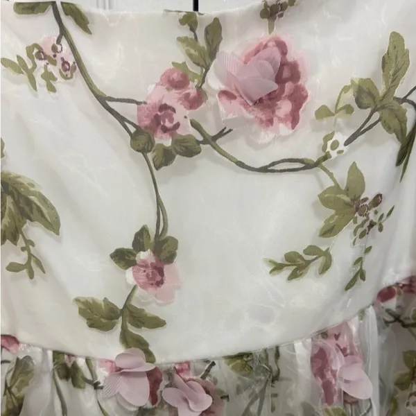 Arula Aria Floral White Pink Appliqué Dress NWT A 1X - Image 6