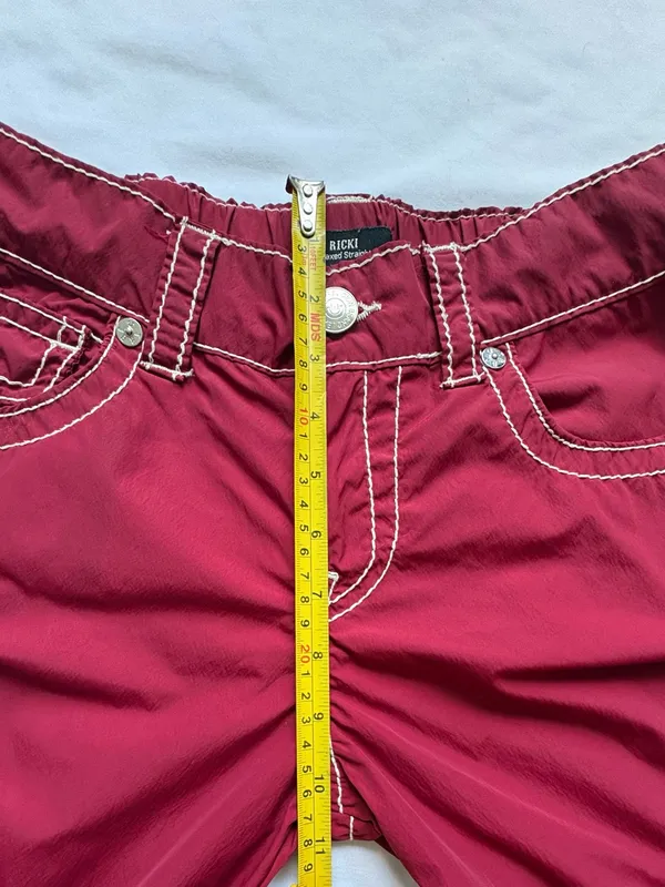 True Religion Ricki Big T Burgundy With Contrasting White Y2K women pants cargo - Image 13